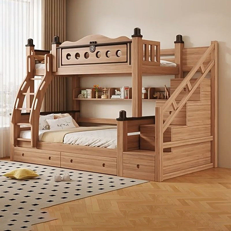 胡桃木上下铺床儿童高低床两层分体床双人实木双层床家用子母床
