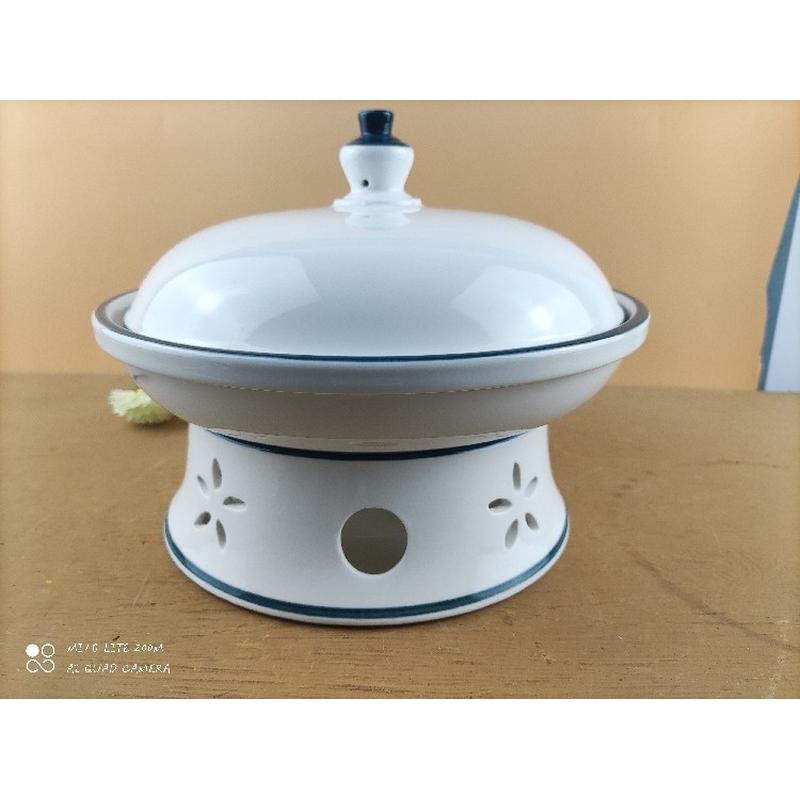 酒精炉小火锅干锅家用陶瓷酒店带炉酒精蜡烛加热保温糖水甜品碗