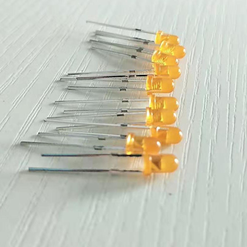 高亮黄光发光二极管插件F3长脚短脚  3mm圆头橙发黄 短脚led灯珠