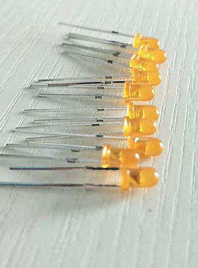 高亮黄光发光二极管插件F3长脚短脚  3mm圆头橙发黄 短脚led灯珠