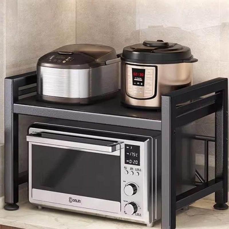 三可伸缩厨房置物架微波炉烤箱架子家用电饭锅双层台面桌面收纳架,收纳整理,阳台置物架,淘宝优惠券,粉丝福利购,淘宝优惠卷