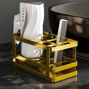 洗漱台免打孔放电桌面牙刷一体式分类风筒收纳架吹风机置物架神器