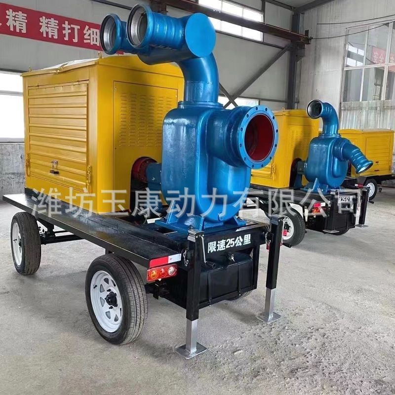 防汛排涝移动泵车柴油发动机应急排水泵高扬程灌溉防汛水泵机组