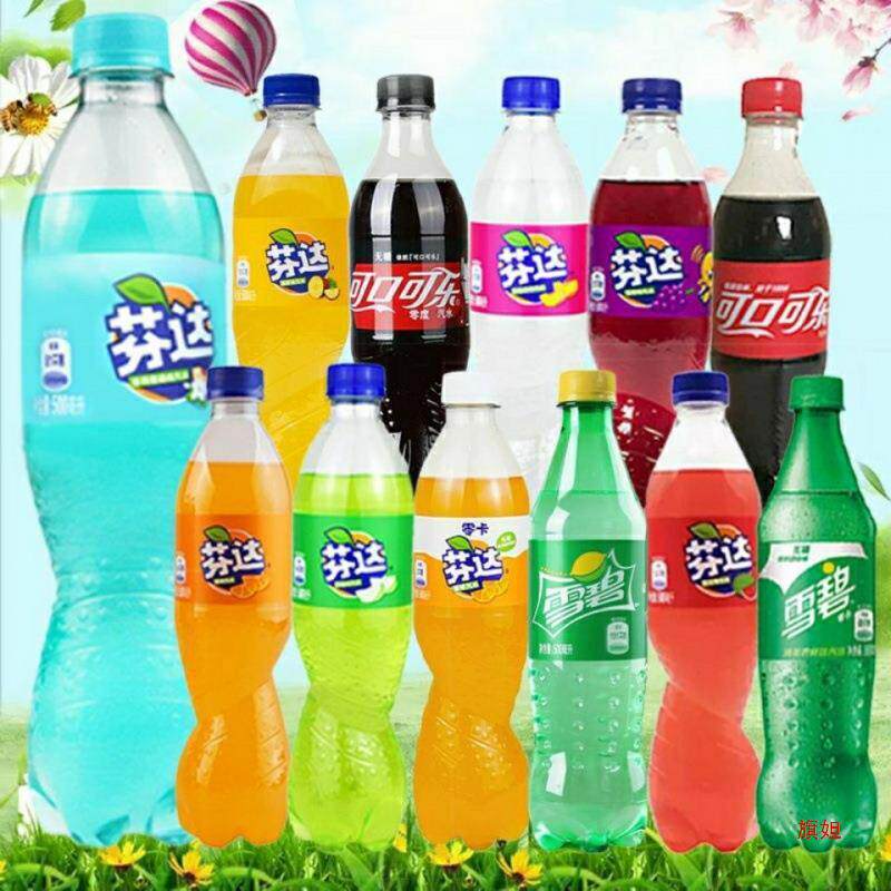 新货可口可乐零度芬达零卡雪碧醒目500ml茉莉蜜桃味汽水碳酸饮料