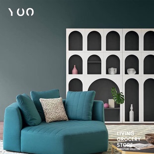书柜家用客厅装 yoowow有窝展示柜创意个性 饰北欧拱门白色书架酒柜