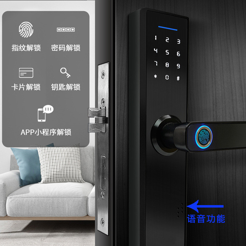 家用公寓民宿房间木门防盗门锁电子锁指纹密码刷卡智能锁