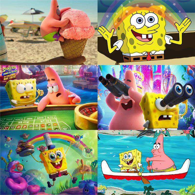 海绵宝宝海报电影派大星壁纸宿舍房间儿童贴纸装饰画卡通动漫贴画