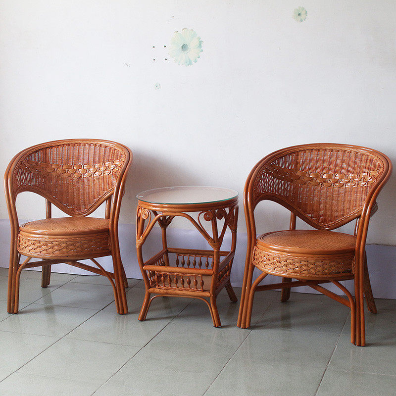 真藤休闲椅子茶几三件套成人藤椅阳台套装椅乘凉椅老人藤椅单人椅,住宅家具,阳台椅,淘宝优惠券,粉丝福利购,淘宝优惠卷