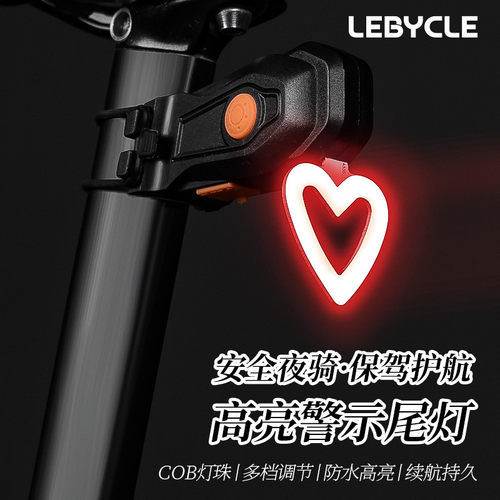 适用喜德盛自行车尾灯山地车公路车高亮夜骑警示灯充电后尾灯骑行