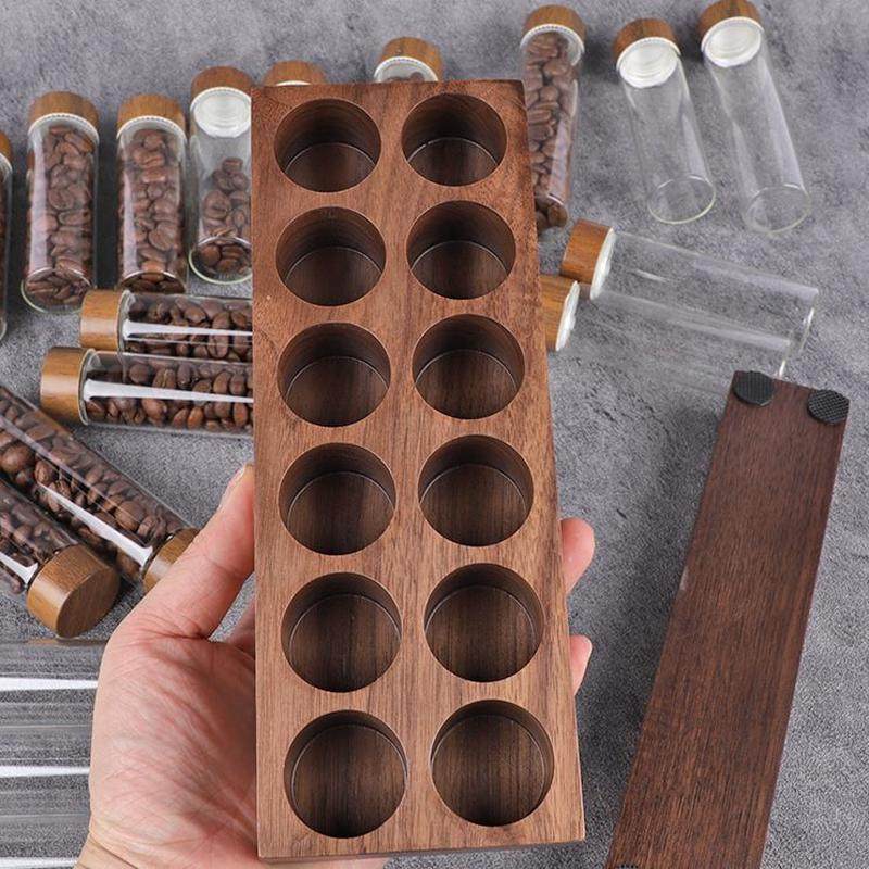 咖啡豆咖啡密封罐展示架闻瓶收纳试管储物罐单茶叶香分装管玻璃