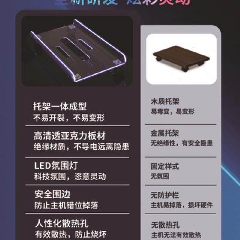 亚克力电脑主机托架台式机箱托架公室移动底座带滑轮置物架托盘u.,收纳整理,主机箱托架,淘宝优惠券,粉丝福利购,淘宝优惠卷