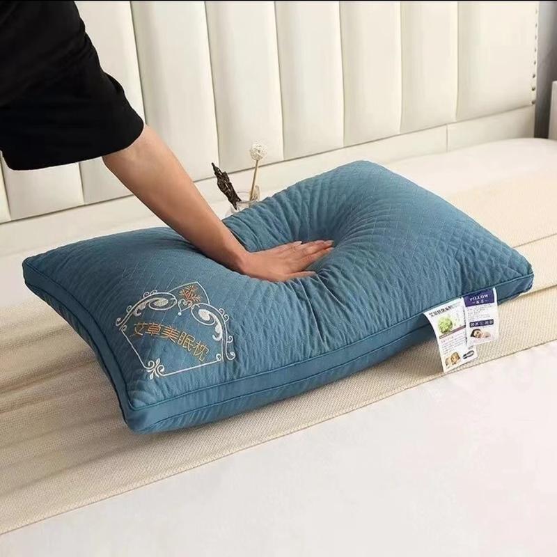 推荐艾草驱虫防蚊绣花枕头枕芯成人单人学生宿舍家用