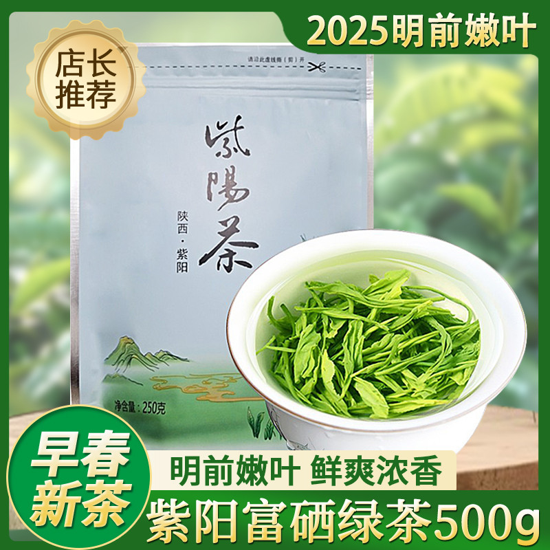 新日期2025新茶上市了安康茶叶紫阳富硒茶明前特级春茶毛尖陕南炒