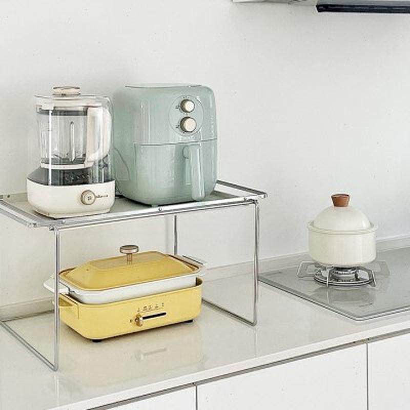 厨房置物架微波炉架子烤箱收纳家用双层台面桌面多功能橱柜带托盘,厨房/烹饪用具,微波炉置物架,淘宝优惠券,粉丝福利购,淘宝优惠卷