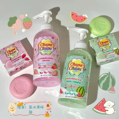 水果味的夏天！泰国Chupachups珍宝珠西瓜草莓蜜桃香氛沐浴露滋润