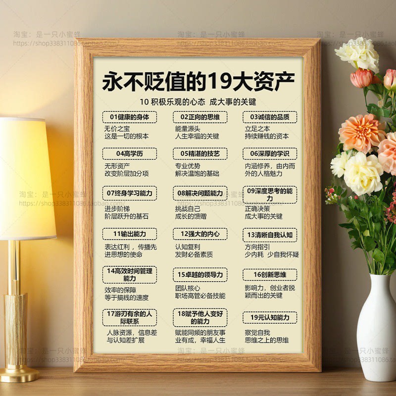 永不贬值的19大资产相框摆台自我提升的方法房间办公桌面装饰摆件
