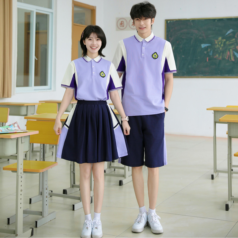 高货速发小学六年级短袖班服校服夏季套装学院风运动会初中生毕业