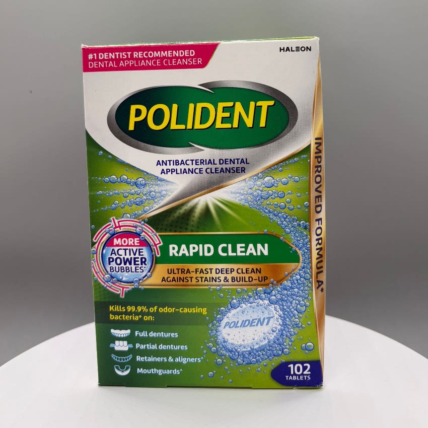 现货 美版polident宝保丽净假牙套清洁泡腾片剂保持器清洗120片