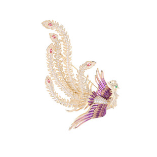 復(fù)古中國風(fēng)禮服旗袍配飾胸花女秋冬外套大衣裝 飾奢華高檔鳳凰胸針
