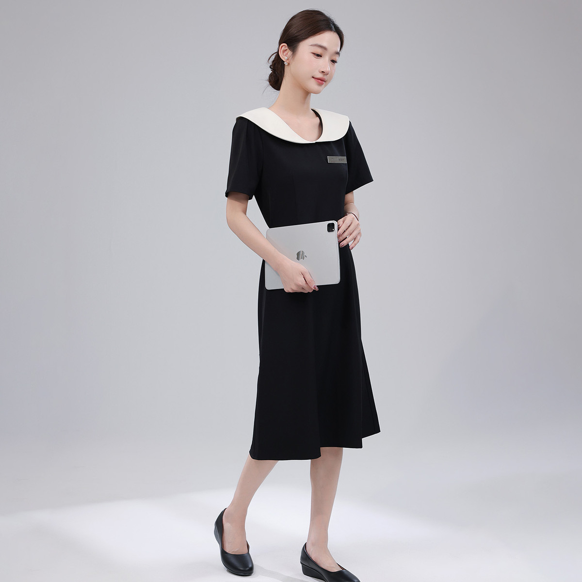 轻奢高货韩式高级感会所美容院SPA黑美甲皮肤管理师美容师工作服