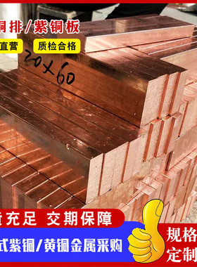 t1t2t3紫铜排电力导电用铜排10*10010*125红铜排镀锡铜排铜板