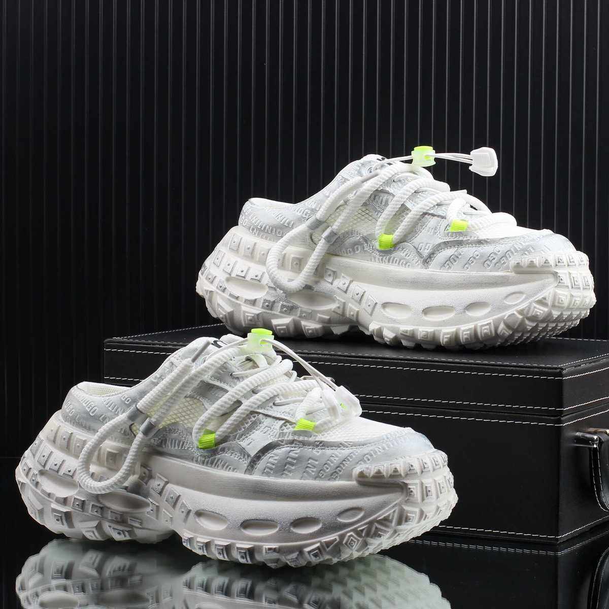 2025夏季透气老爹鞋男无后跟懒人凉鞋一脚蹬包头半拖鞋男款休闲鞋,流行男鞋,时尚休闲鞋,淘宝优惠券,粉丝福利购,淘宝优惠卷