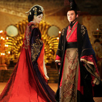 高貨速發(fā)影視古裝漢服喜服情侶古裝中式婚禮喜服新娘服皇后服皇帝