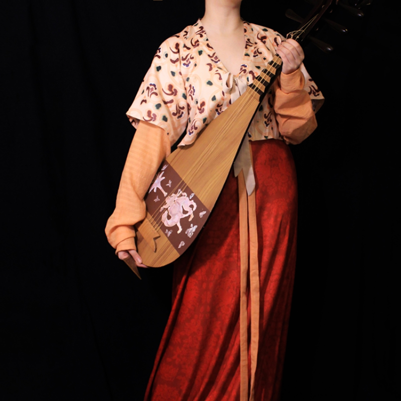 【阿斯塔纳舞伎】青泠谷唐制复原唐武周背子交嵛裙间色裙女