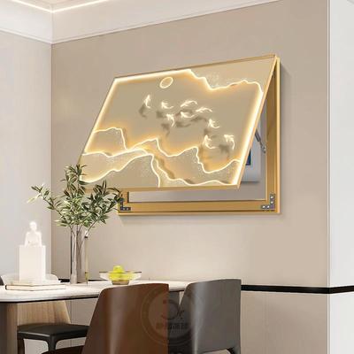 网红背有靠山电表箱配饰画遮挡轻奢山水电箱挂画奶油风电闸盒装子