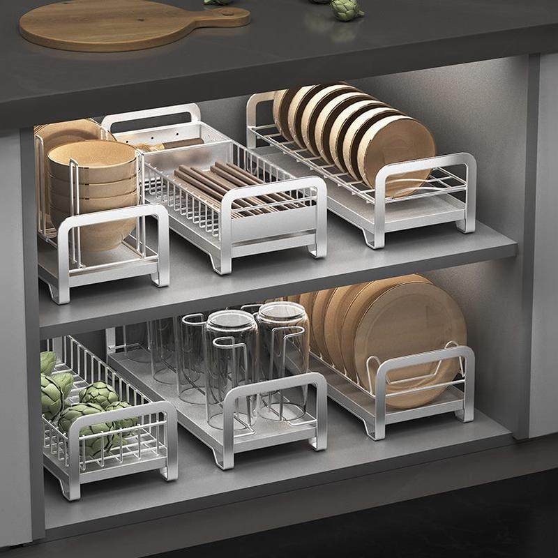 盘餐具收纳盒橱柜不锈钢碗厨房碗架内置沥水架抽屉分隔碗碟收纳架,厨房/烹饪用具,碗架,淘宝优惠券,粉丝福利购,淘宝优惠卷