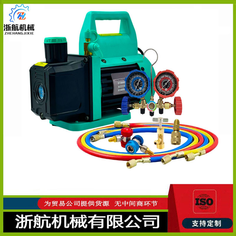110V 1/3HP 4CFM单级旋转叶片真空泵和R134a空调歧管压力表套件