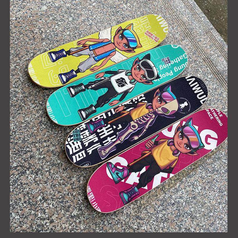 木墙壁装饰图四轮滑板可板订做滑板秀行双翘板订制DIY面案定制枫,运动/瑜伽/健身/球迷用品,滑板,淘宝优惠券,粉丝福利购,淘宝优惠卷