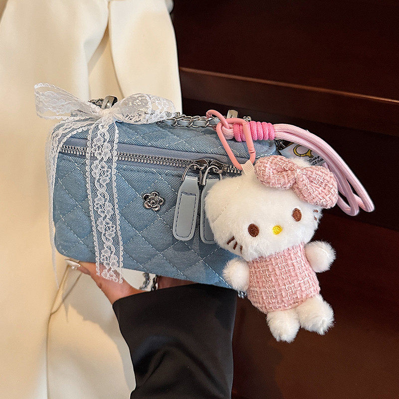 韩系小众设计牛仔布链条单肩包包女潮2025夏季辛苦时尚斜挎水桶包,箱包皮具/热销女包/男包,水桶包,淘宝优惠券,粉丝福利购,淘宝优惠卷