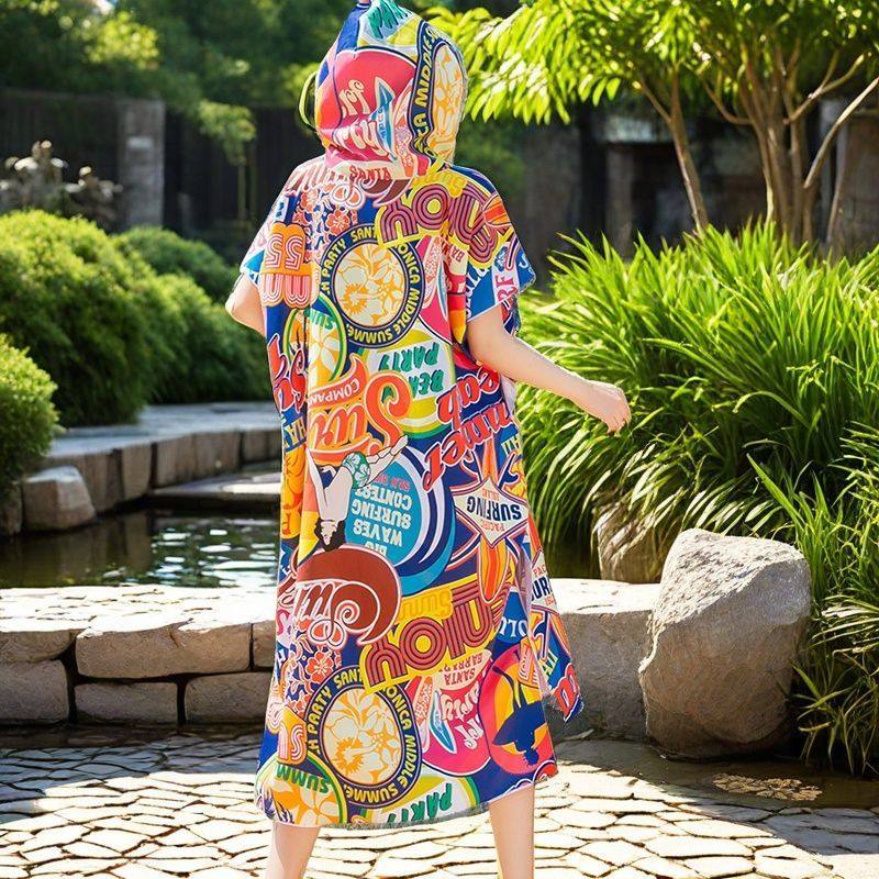 韩国可穿式游泳浴巾毛巾浴袍女速干吸水快干连帽运动情侣斗篷浴巾,运动/瑜伽/健身/球迷用品,浴巾/吸水巾,淘宝优惠券,粉丝福利购,淘宝优惠卷