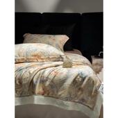 高端兰精天丝夏凉被四件套可机洗冰丝滑凉感薄被子空调小碎花夏天