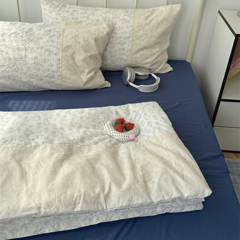 梨梦 素描花兔 可爱夏凉被四件套夏季薄被子单双人夏被空调被芯,床上用品,化纤被,淘宝优惠券,粉丝福利购,淘宝优惠卷