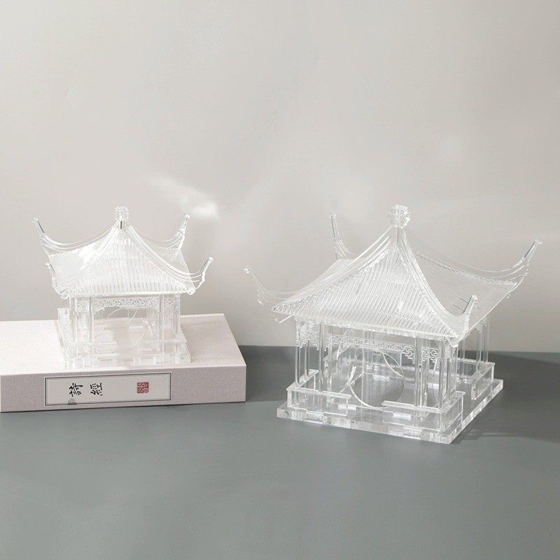 新中式亚克力透明阁楼古建筑艺术高级雕塑软装饰品大房子模型摆件,家居饰品,桌面摆件,淘宝优惠券,粉丝福利购,淘宝优惠卷