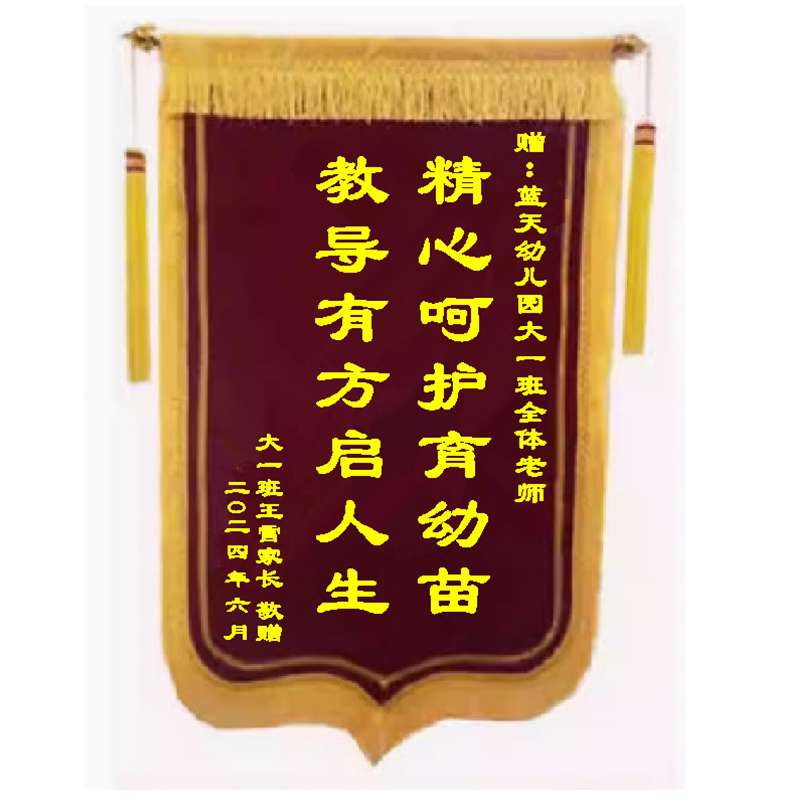 定制锦旗定做制作感谢幼儿园老师学校培训班教师教练服务物业月嫂