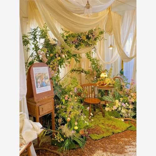 莫奈花园多巴胺森系仿真花套装布置婚庆引花订婚宴背景花艺排花
