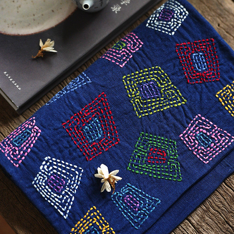 钟声刺绣锁住五彩斑斓手工刺绣彩色茶席置物茶垫用餐桌布艺茶席,居家布艺,茶席,淘宝优惠券,粉丝福利购,淘宝优惠卷