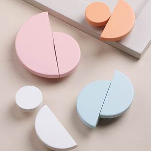 形原木抽屉实木拉手儿童房把手木制柜子新款半圆柜门宝宝衣柜约