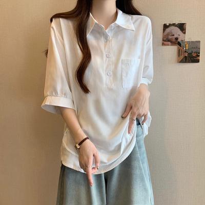 新品大码女装2025夏季新款遮肚子显瘦上衣胖mm设计感休闲百搭短袖