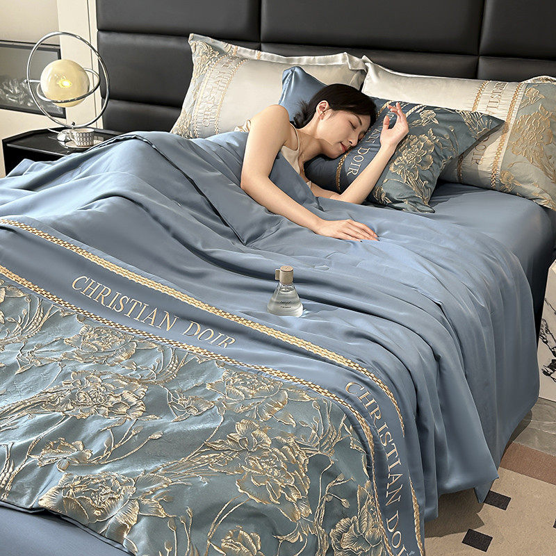 A类母婴级冰丝夏被四件套可机洗单双人空调被凉感被芯夏季薄被子4,床上用品,化纤被,淘宝优惠券,粉丝福利购,淘宝优惠卷