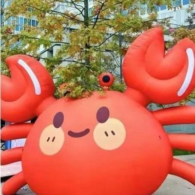 网红螃蟹气模充气发光美陈道具螃蟹节展品充气卡通玩偶气模定制款