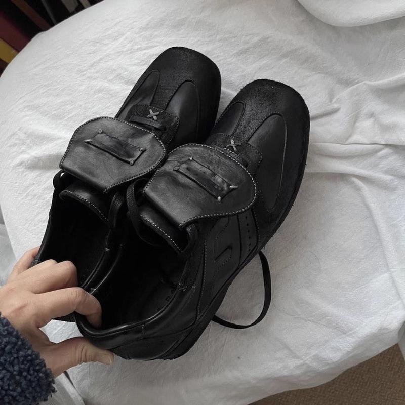 新款德训鞋男女潮款方头极简拳击鞋通勤德比鞋训练鞋子英伦风休闲