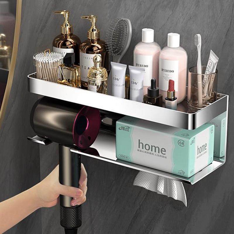 吹风机不锈钢置物架免打孔卫生间纸巾电吹风支架壁挂浴室风筒挂架,家庭/个人清洁工具,吹风机置物架,淘宝优惠券,粉丝福利购,淘宝优惠卷