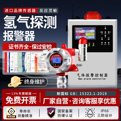 氢气报警器气体泄漏工业防爆充电站实验室用h2可燃探测浓度检测仪