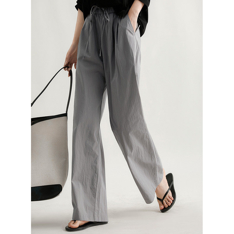 品质纸感棉懒人裤3色 直筒微阔腿裤薄款休闲宽松灰白黑色长裤夏季,女装/女士精品,休闲裤,淘宝优惠券,粉丝福利购,淘宝优惠卷