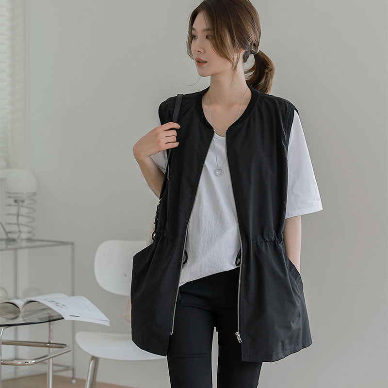 黑色马夹单马甲女外穿春秋新款韩版宽松2025收腰坎肩品质,女装/女士精品,马夹,淘宝优惠券,粉丝福利购,淘宝优惠卷