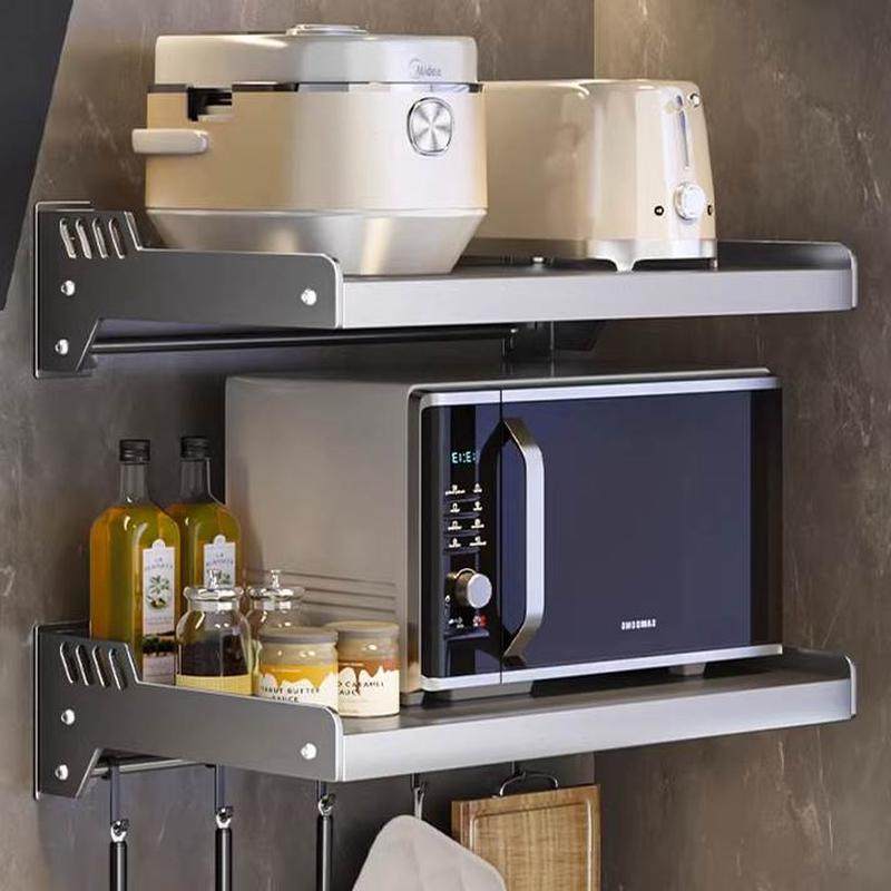 挂架厨房微波炉置物架灰收纳壁挂式免打孔烤箱架上放支架挂墙子,厨房/烹饪用具,微波炉置物架,淘宝优惠券,粉丝福利购,淘宝优惠卷